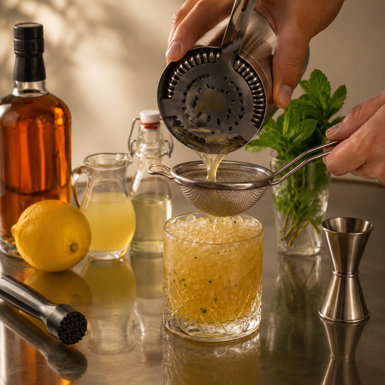 Step 5 — how to make Whiskey Smash